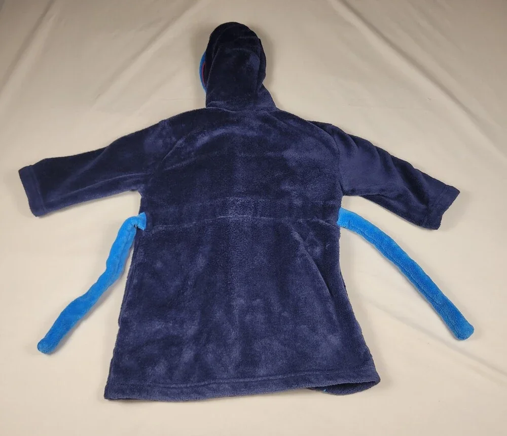 Thomas & Friends Bath Robe Boys 3T Blue Hood Fleece Belt 2007 Train Tank Engine